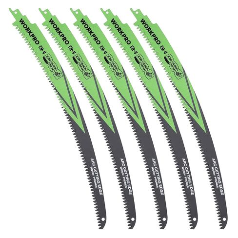 WORKPRO 15" Japanese Teeth Wood Pruning Reciprocating Saw Blades Set, Arc Cutting Edge 6TPI Pruning Saw Blades for Tree Pruning, Wood Cutting, Durable & Sharp, 5 Pack in Kuwait