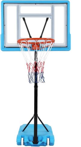 Pool Basketball Hoop - Portable Poolside Basketball Goal for Inground Swimming Pools - Adjustable Height Basketball 115-135cm Blue in Saudi Arabia