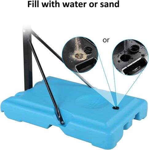 Pool Basketball Hoop - Portable Poolside Basketball Goal for Inground Swimming Pools - Adjustable Height Basketball 115-135cm Blue in Saudi Arabia