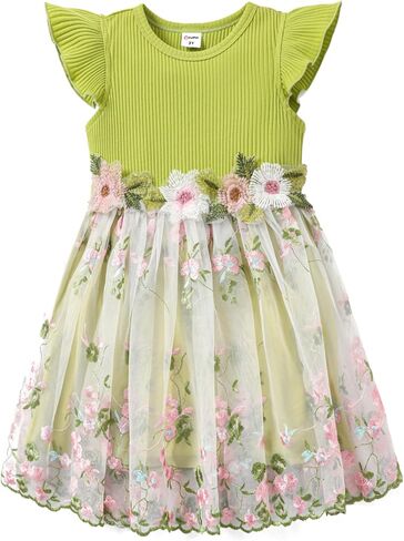 PATPAT Girls Tulle Tutu Party Birthday Princess Formal Fancy Princess Dress in Saudi Arabia