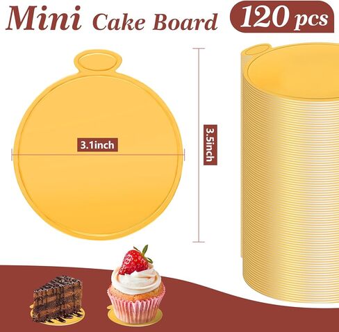 ألواح كيك صغيرة مستديرة 120 قطعة، أطباق حلويات من الورق المقوى مقاس 3.15 بوصة للاستعمال مرة واحدة، قاعدة كب كيك بلاتوس بارا ميني فلان موس لعرض الخبز، الزفاف وأعياد الميلاد in Kuwait
