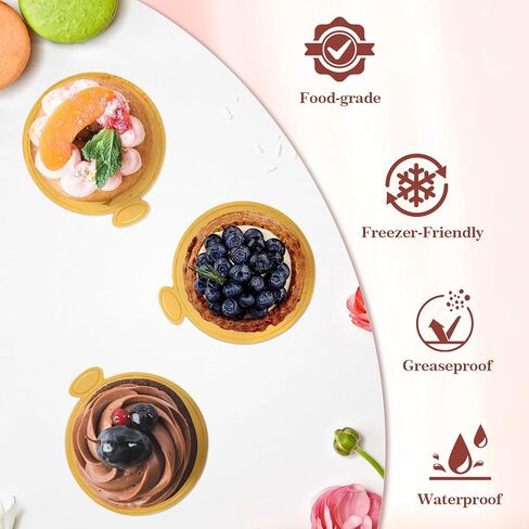 ألواح كيك صغيرة مستديرة 120 قطعة، أطباق حلويات من الورق المقوى مقاس 3.15 بوصة للاستعمال مرة واحدة، قاعدة كب كيك بلاتوس بارا ميني فلان موس لعرض الخبز، الزفاف وأعياد الميلاد in Kuwait