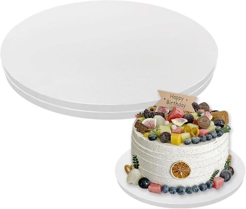 2 PCS Cake Drums, 1/2 Inch Thick 10 Inch Round Cake Boards, Black, Professional Quality Cake Cardboards, Card Base, Cake Mat-Black in Kuwait