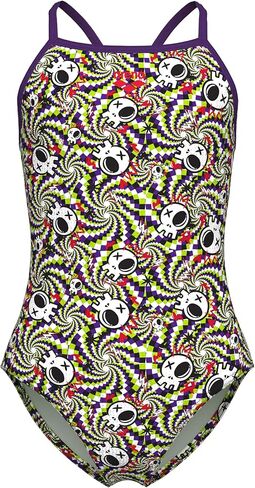 Arena Girls' Arena Girls’ Performance Fun Skulls Lightdrop Back Athletic One Piece Pool Swimsuit in Saudi Arabia