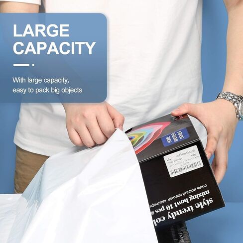 Metronic Poly Mailers 14.5x19 Inch 400pcs Shipping Bags for Clothes,Self Adhesive Shipping Envelopes for Small Business,Waterproof Mailers Poly Bags for Shipping,Packaging Mailing Bags White in Saudi Arabia
