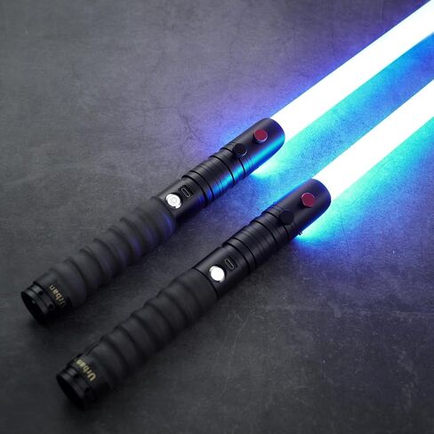 2 Pack XRGB 3.0 Double-Bladed Dueling Light Saber Set, Dual 2 in 1 Smooth Swing Motion Control Light Saber, 16 Sound Fonts Infinite Color Changing APP Control, Rechargeable Metal Hilt in Kuwait