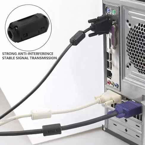 10 قطع 9 مم من مشبك فلتر الضوضاء من الفريت، خرزات الفريت مثبتة على مانع EMI RFI لكابلات الطاقة السميكة، HDMI، المحورية، AV، CCTV ومعدات الصوت - خنق حلقة مضادة للتداخل in Kuwait