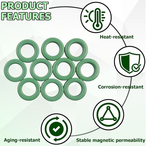 10 عبوات من النوى الحلقية من الفريت لمحول الطاقة الخضراء، تقييد التداخل، قلب من الفريت الحلقي لملفات الحث. (22 × 14 × 8 مم) in Kuwait