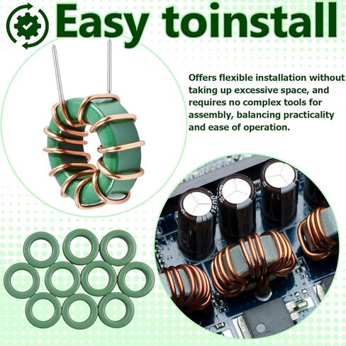 10 عبوات من النوى الحلقية من الفريت لمحول الطاقة الخضراء، تقييد التداخل، قلب من الفريت الحلقي لملفات الحث. (22 × 14 × 8 مم) in Kuwait