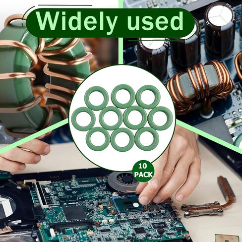 10 عبوات من النوى الحلقية من الفريت لمحول الطاقة الخضراء، تقييد التداخل، قلب من الفريت الحلقي لملفات الحث. (22 × 14 × 8 مم) in Kuwait