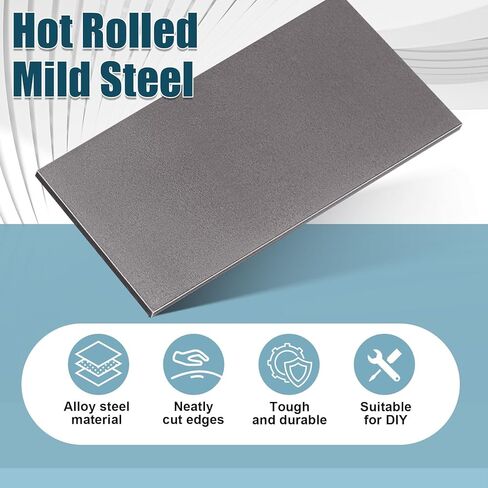 Hicarer 2 Pcs 6 x 1/4 x 12 Inch Steel Flat Bar Metal Stock Hot Rolled Steel Plate Solid Plain Metal Flat Bar Stock in Saudi Arabia