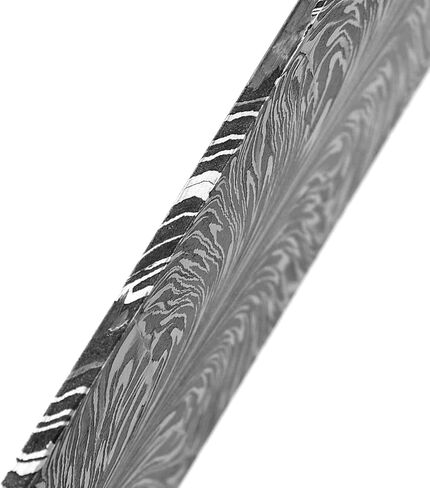 Nesmo 520 Damascus Steel Blank Billet Feather Patern Bar Stock for knife making Hand Forged 12 Inches, Gray in Saudi Arabia