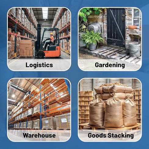 Greaton، منصة خشبية شديدة التحمل للدخول بأربعة اتجاهات - 48 × 48 × 5 بوصة، منصة شحن من الخشب الصلب من الدرجة الصناعية، متينة، قابلة لإعادة الاستخدام، قابلة للتكديس، سهلة التعامل، للاستخدام التجاري كمنصة نقالة أرضية، عبوة واحدة in Kuwait