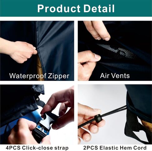 غطاء منصة نقالة مقاوم للماء، غطاء منصة نقالة بسحاب شديد التحمل 420D ليناسب المنصات حتى 48 بوصة × 42 بوصة × 48 بوصة مقاومة للماء والبقع والغبار وأغطية منصات الشحن مع حماية من الأشعة فوق البنفسجية باللون الأسود in Kuwait