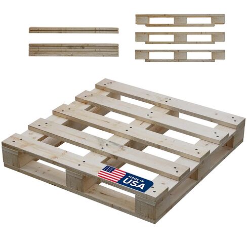 تريتون، مجموعة منصات خشبية مقاس 48 × 40 × 5، خشب صنوبر صناعي عالي التحمل، حزمة مسطحة غير مجمعة، قابلة للتكديس وإعادة الاستخدام، منصة أرضية خفيفة الوزن، مستودع، سوبر ماركت وتخزين داخلي، قطعة واحدة in Kuwait