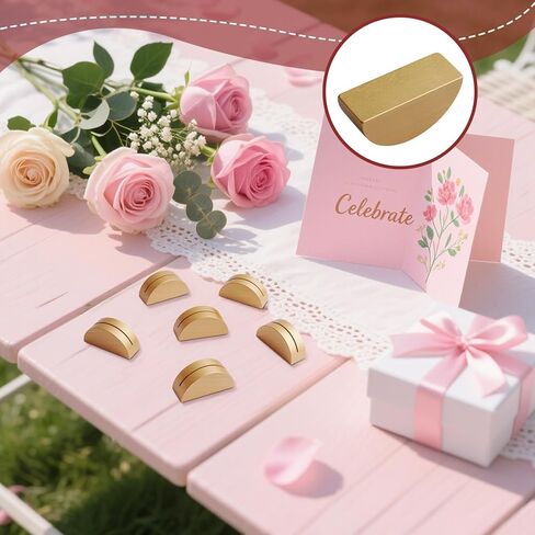 24pcs Gold Metal Table Number Holders, Heavy Duty Semicircular Place Card Stands, Modern Slotted Sign Base for Wedding Reception, Small Photo Display, Name Tags, Restaurant Menus & Party Decorations in Kuwait