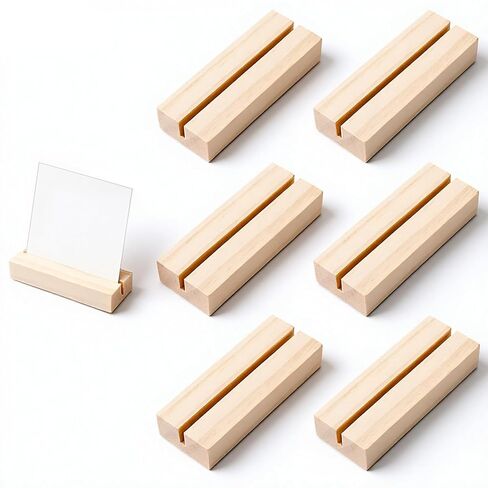 6Pcs Wood Table Number Stands, Wood Place Card Holders, Picture & Name Card Holders for Acrylic Signs, Table/Wedding/Ceremony/Home/Party/Decoration Holders in Saudi Arabia