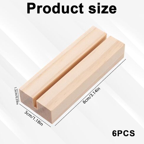 6Pcs Wood Table Number Stands, Wood Place Card Holders, Picture & Name Card Holders for Acrylic Signs, Table/Wedding/Ceremony/Home/Party/Decoration Holders in Saudi Arabia