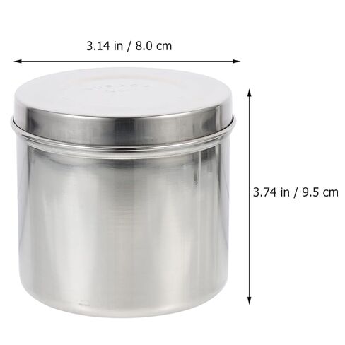 Zerodeko 304 Stainless Steel Dressing Jar 8cm Thickened Unguent Container with Lid, Iodine-Resistant Cotton Balls Storage Box for Medical and Travel Use in Saudi Arabia