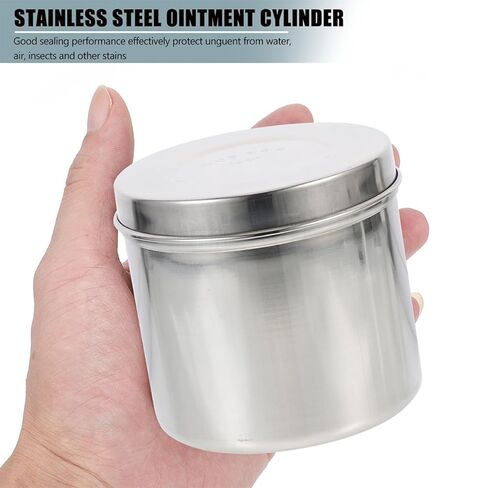 Zerodeko 304 Stainless Steel Dressing Jar 8cm Thickened Unguent Container with Lid, Iodine-Resistant Cotton Balls Storage Box for Medical and Travel Use in Saudi Arabia