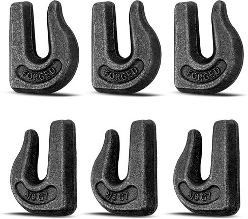 Cheardia 6 Pack 3/8'' Weld on Grab Hook, Heavy Duty Tractor Chain Hooks, G70 Grade Utility Hook Weldable for Trailer Truck, Forklift, Car, RV, Rigging, 6600 LBS Capacity in Saudi Arabia