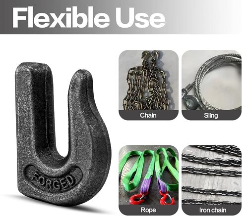 Cheardia 6 Pack 3/8'' Weld on Grab Hook, Heavy Duty Tractor Chain Hooks, G70 Grade Utility Hook Weldable for Trailer Truck, Forklift, Car, RV, Rigging, 6600 LBS Capacity in Saudi Arabia