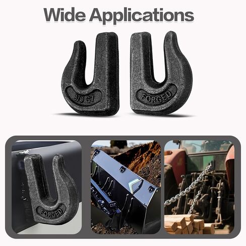 Cheardia 6 Pack 3/8'' Weld on Grab Hook, Heavy Duty Tractor Chain Hooks, G70 Grade Utility Hook Weldable for Trailer Truck, Forklift, Car, RV, Rigging, 6600 LBS Capacity in Saudi Arabia