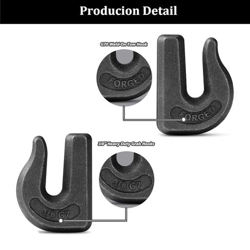 Heavy Duty Durable Weld On Grab Hooks 3/8 inch 6PCS Clevis Grab Hook, G70 Tractor Bucket Hooks Great for Car, Truck, Tractors, Loader Bucket Forklift Trailer in Kuwait