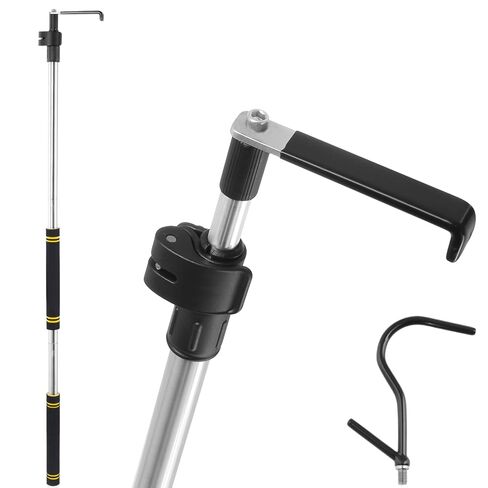 أداة استرداد الوصول إلى البضائع، أداة الإمساك بسرير الشاحنة، طول قابل للتعديل 39-80 بوصة أنبوب من الفولاذ المقاوم للصدأ 2 خطاف بديل مع مقبض إسفنجي مطاطي مريح in Kuwait