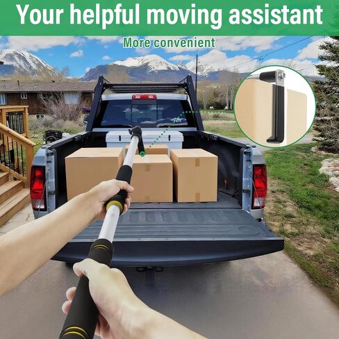 أداة استرداد الوصول إلى البضائع، أداة الإمساك بسرير الشاحنة، طول قابل للتعديل 39-80 بوصة أنبوب من الفولاذ المقاوم للصدأ 2 خطاف بديل مع مقبض إسفنجي مطاطي مريح in Kuwait