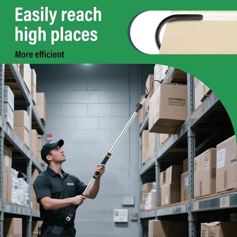 أداة استرداد الوصول إلى البضائع، أداة الإمساك بسرير الشاحنة، طول قابل للتعديل 39-80 بوصة أنبوب من الفولاذ المقاوم للصدأ 2 خطاف بديل مع مقبض إسفنجي مطاطي مريح in Kuwait