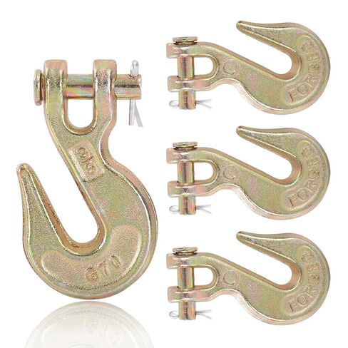 4 Pack 5/16" Heavy Duty Chain Hook, Grade 70 Forged Steel Clevis Grab Hook for 5/16" Transport Chain, Trailer Hook, Tow Hook 5400 Lbs Working Load Limit for Trailer Truck Transport in Saudi Arabia