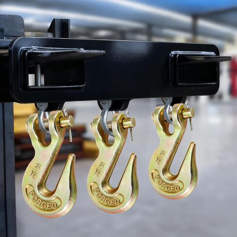 Lawei 10 Pack 5/16" Clevis Grab Hooks, Heavy Duty G70 Forged Steel Chain Hook, Metal Safety Chain Tow Hooks for Truck, Trailer, Flatbed, Transport, Farm Use, Yellow Chromate Finish, 5400 LBS Capacity in Kuwait