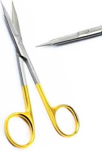 Gold Finger Ring Fox Scissors – Stainless Steel Precision Scissors with Gold Handles for Dental Lab, Training & Educational Use (Pack of 3) in Saudi Arabia