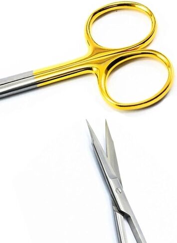 Gold Finger Ring Fox Scissors – Stainless Steel Precision Scissors with Gold Handles for Dental Lab, Training & Educational Use (Pack of 3) in Saudi Arabia