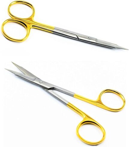 Gold Finger Ring Fox Scissors – Stainless Steel Precision Scissors with Gold Handles for Dental Lab, Training & Educational Use (Pack of 3) in Saudi Arabia