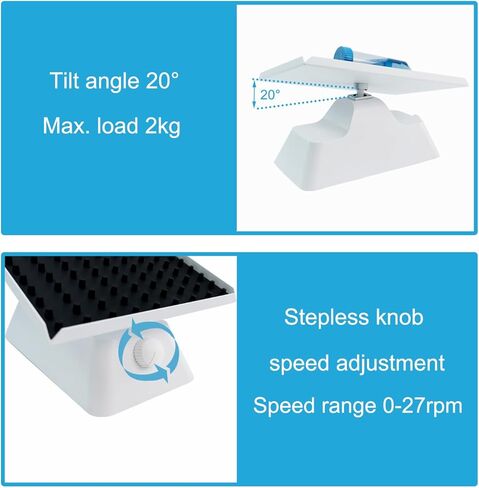شاكر ثلاثي الأبعاد سرعة قابلة للتعديل 0-27 دورة في الدقيقة، هزاز دوار ثلاثي الأبعاد ذو سرعة منخفضة أقصى تحميل 2 كجم، ملاك هزاز ثلاثي الأبعاد 20 درجة، منصة هزاز 9.2 بوصة × 6.6 بوصة، مناسبة في الغرفة الباردة والحاضنة، 110-240 فولت in Kuwait