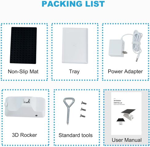 شاكر ثلاثي الأبعاد سرعة قابلة للتعديل 0-27 دورة في الدقيقة، هزاز دوار ثلاثي الأبعاد ذو سرعة منخفضة أقصى تحميل 2 كجم، ملاك هزاز ثلاثي الأبعاد 20 درجة، منصة هزاز 9.2 بوصة × 6.6 بوصة، مناسبة في الغرفة الباردة والحاضنة، 110-240 فولت in Kuwait
