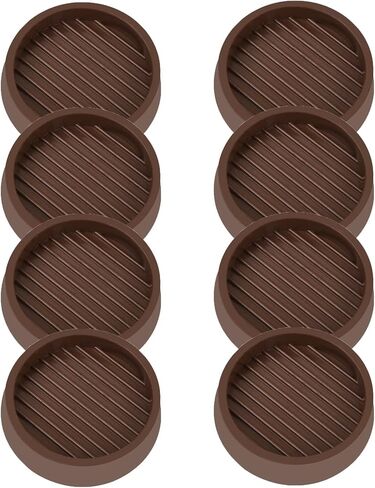 2X2 Round Rubber Caster Cups, Non Slip Furniture Pads, Anti-Slip Gripper, Anti Skid Furniture Feet, Anti Slide Floor Protector for Bed Couch Table Chair Stoppers (Brown, 8 Pack) in Saudi Arabia