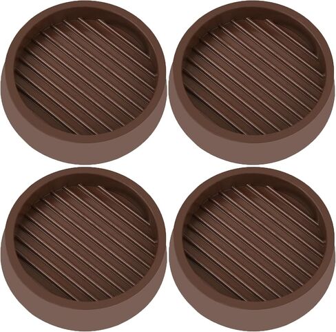 2X2 Round Rubber Caster Cups, Non Slip Furniture Pads, Anti-Slip Gripper, Anti Skid Furniture Feet, Anti Slide Floor Protector for Bed Couch Table Chair Stoppers (Brown, 8 Pack) in Saudi Arabia