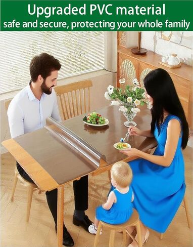28x18 Inch Clear Table Cover Protector Duty Desk Top Cover Heavy Tablecloth,No Plastic Smell Black 2mm PVC Plastic Desk Mat Pad for Coffee Tables,Writing Desks,Dining Room in Saudi Arabia