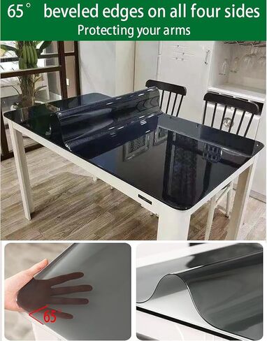 28x18 Inch Clear Table Cover Protector Duty Desk Top Cover Heavy Tablecloth,No Plastic Smell Black 2mm PVC Plastic Desk Mat Pad for Coffee Tables,Writing Desks,Dining Room in Saudi Arabia