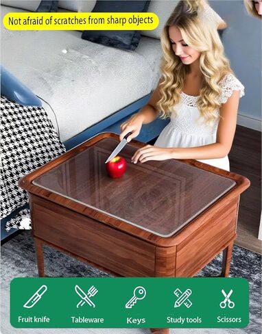 28x18 Inch Clear Table Cover Protector Duty Desk Top Cover Heavy Tablecloth,No Plastic Smell Black 2mm PVC Plastic Desk Mat Pad for Coffee Tables,Writing Desks,Dining Room in Saudi Arabia
