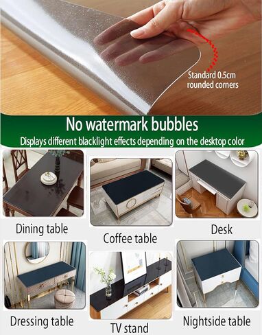 28x18 Inch Clear Table Cover Protector Duty Desk Top Cover Heavy Tablecloth,No Plastic Smell Black 2mm PVC Plastic Desk Mat Pad for Coffee Tables,Writing Desks,Dining Room in Saudi Arabia