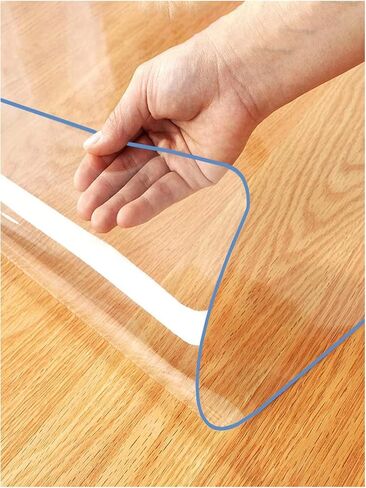 واقي غطاء طاولة شفاف، واقي طاولات من البلاستيك PVC مقاس 54 × 120 بوصة لتناول الطعام والمطبخ والمكتب وطاولة طلاء كريستالية شفافة وقابلة للمسح، مفارش مكان شفافة كريستالية بسمك 2 مم in Saudi Arabia