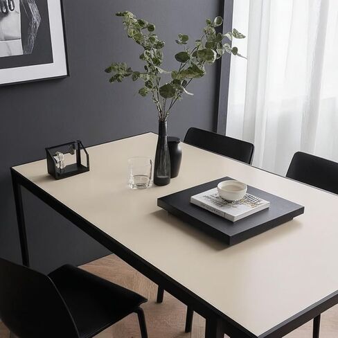 Leather Table Cover,1.8mm Thick,24x48 Inch,Table Protectors for Rectangle,Waterproof Desk Pad, Scratch - Resistant Craft Mat for Dining Table, Office Desk and Art Station (Taupe+Silver Gray) in Saudi Arabia