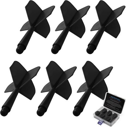 رحلات وأعمدة رمي السهام المتكاملة، 6 قطع من ملحقات رحلات الطيران الاحترافية باللون الأحمر/الأزرق، للسهام الفولاذية/الناعمة، مصبوبة بدقة 90 درجة، عالمية 2BA مناسبة للإعداد الفوري in Kuwait