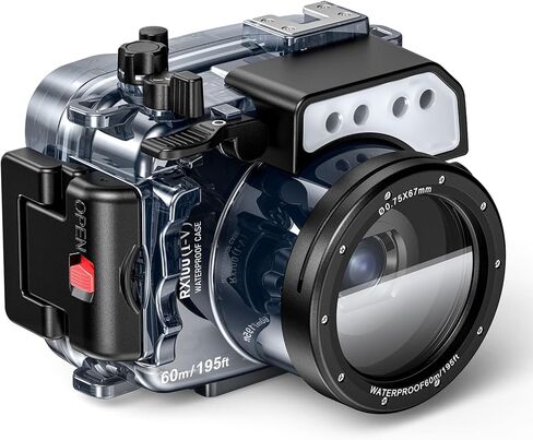 Sea frogs Waterproof Camera Housing Compatible with Olympus TG-7 IPX8 60m/196ft Maximum Diving Depth Underwater Camera Case for Diving, Surfing, Rowing, Skiing (Black) in Kuwait