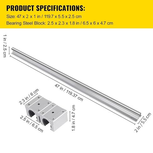 Linear Rail 2PCS SBR16-800mm Linear Slide Guide 2 PCS Rail 4 PCS SBR16UU Bearing Block Automated Machines Equipments in Saudi Arabia