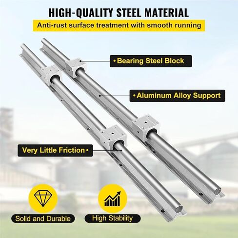 Linear Rail 2PCS SBR16-800mm Linear Slide Guide 2 PCS Rail 4 PCS SBR16UU Bearing Block Automated Machines Equipments in Saudi Arabia
